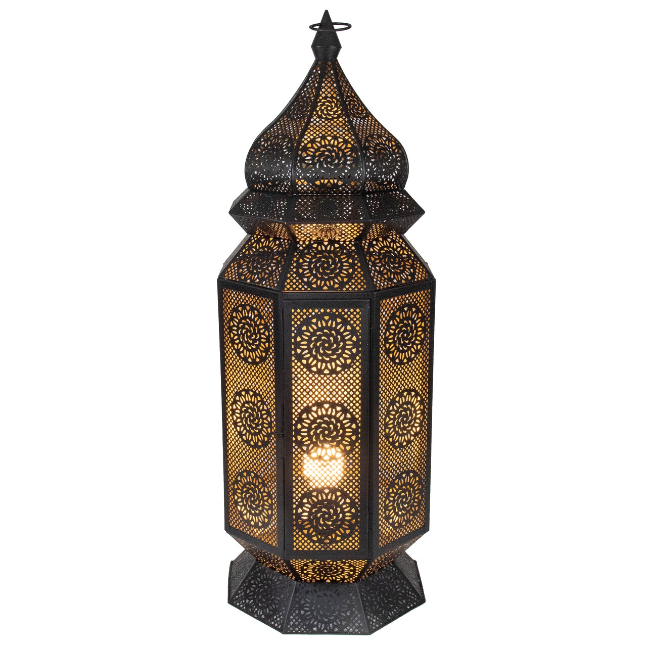 Northlight Moroccan Style Lantern Floor Lamp - 29.5" - Black